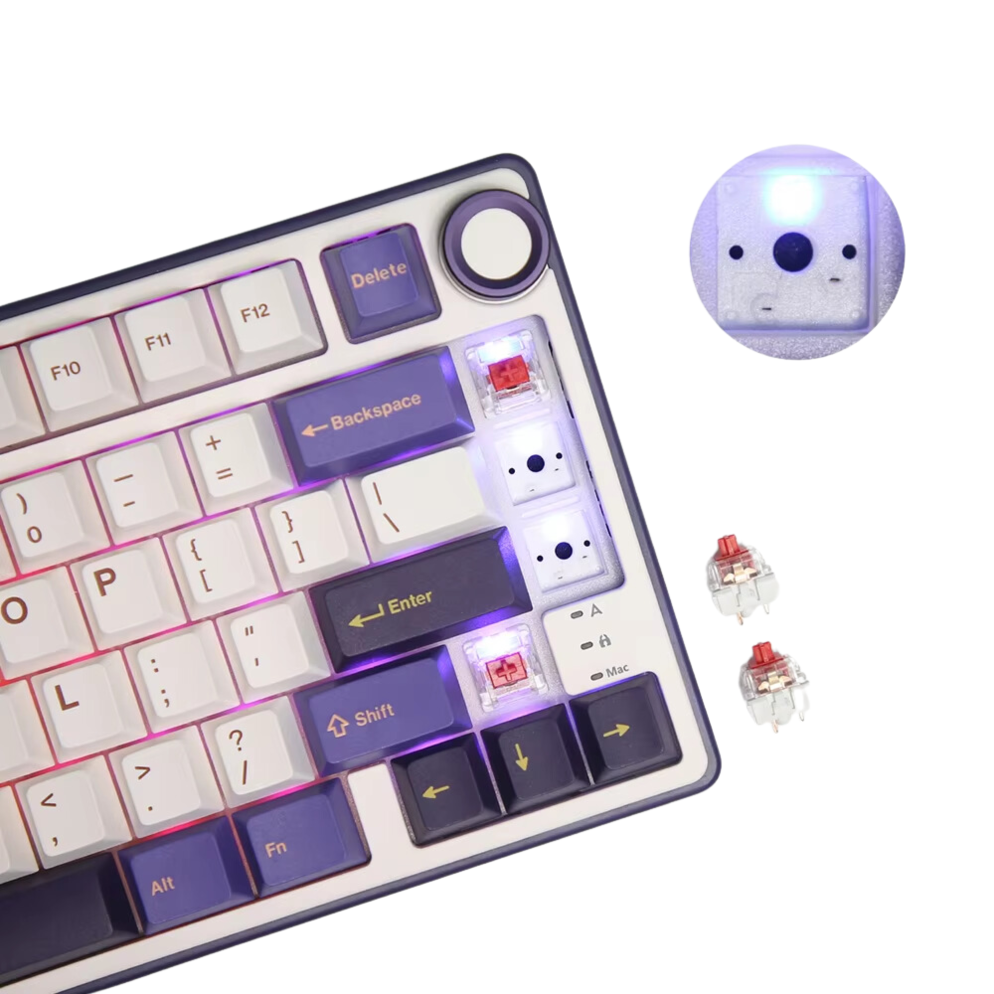 Клавиатура механическая проводная RK ROYAL KLUDGE R75 с RGB-подсветкой и поддержкой Hot-Swap/гравировка ENG/UA/RU Purple (GS-257) - фото 10 Клавиатура механическая проводная RK ROYAL KLUDGE R75 с RGB-подсветкой и поддержкой Hot-Swap/гравировка ENG/UA/RU Purple (GS-257) - фото 10