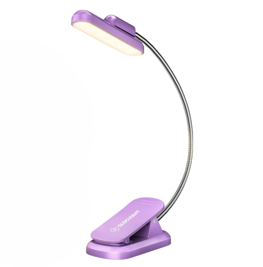 Лампа акумуляторна GLOCUSENT A24 22 LED гнучка з таймером Clip ніжка з прищіпкою Purple (2122468)