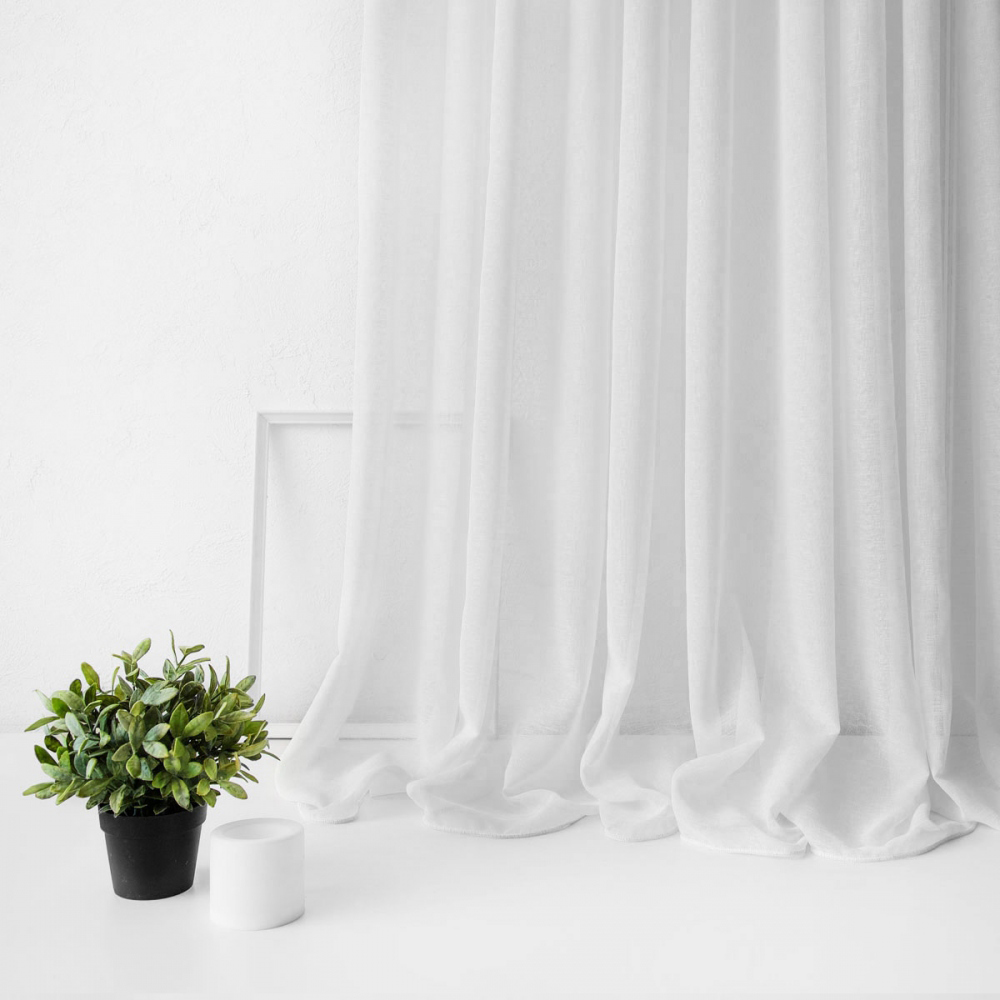 Тюль Pivdenne Льон 400х270 см 1 шт Білий (2041-400) - фото 3 Тюль Pivdenne Льон 400х270 см 1 шт Білий (2041-400) - фото 3