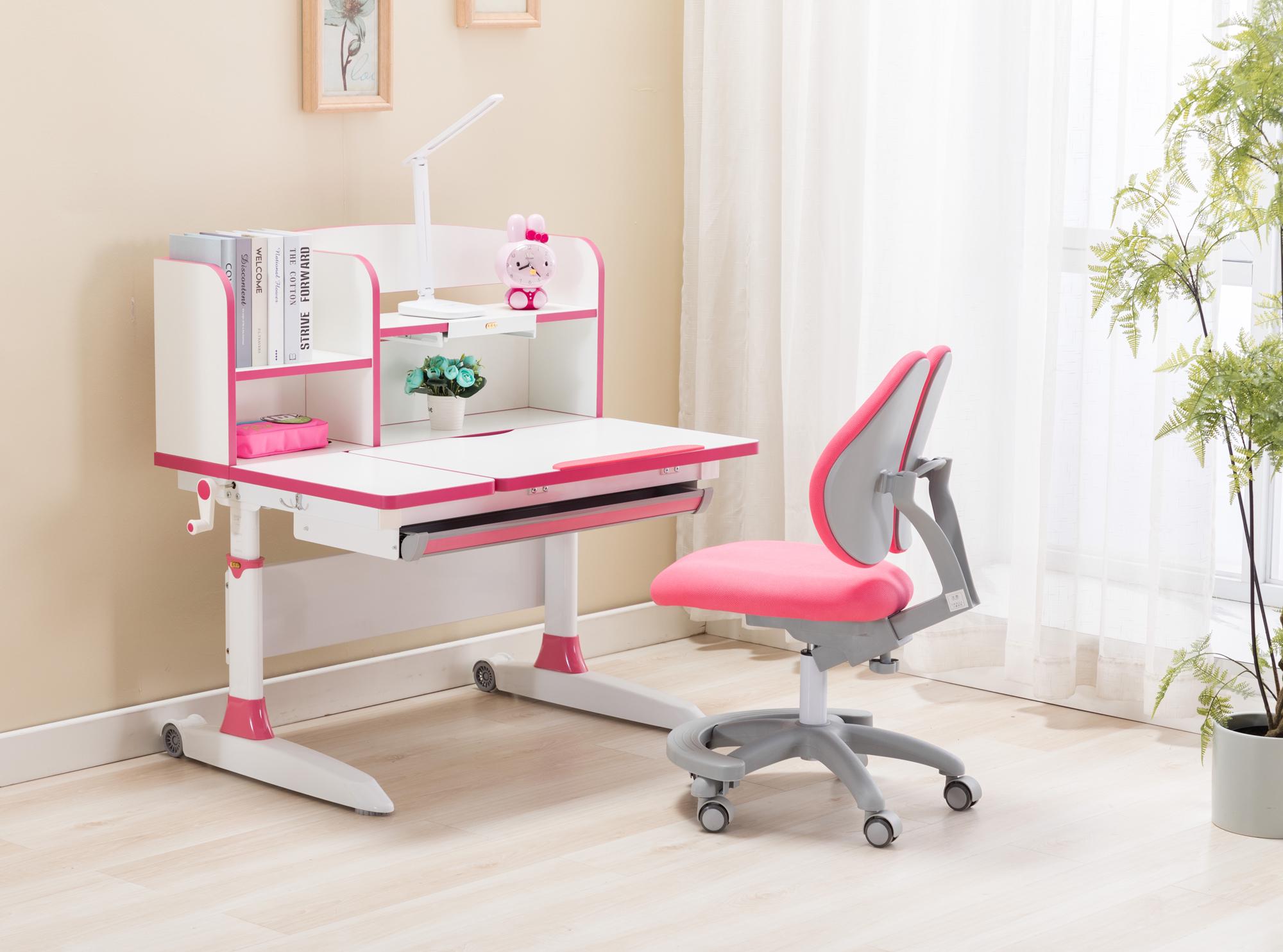 Парта детская регулируемая GT Racer DS-1603 Pink - фото 5