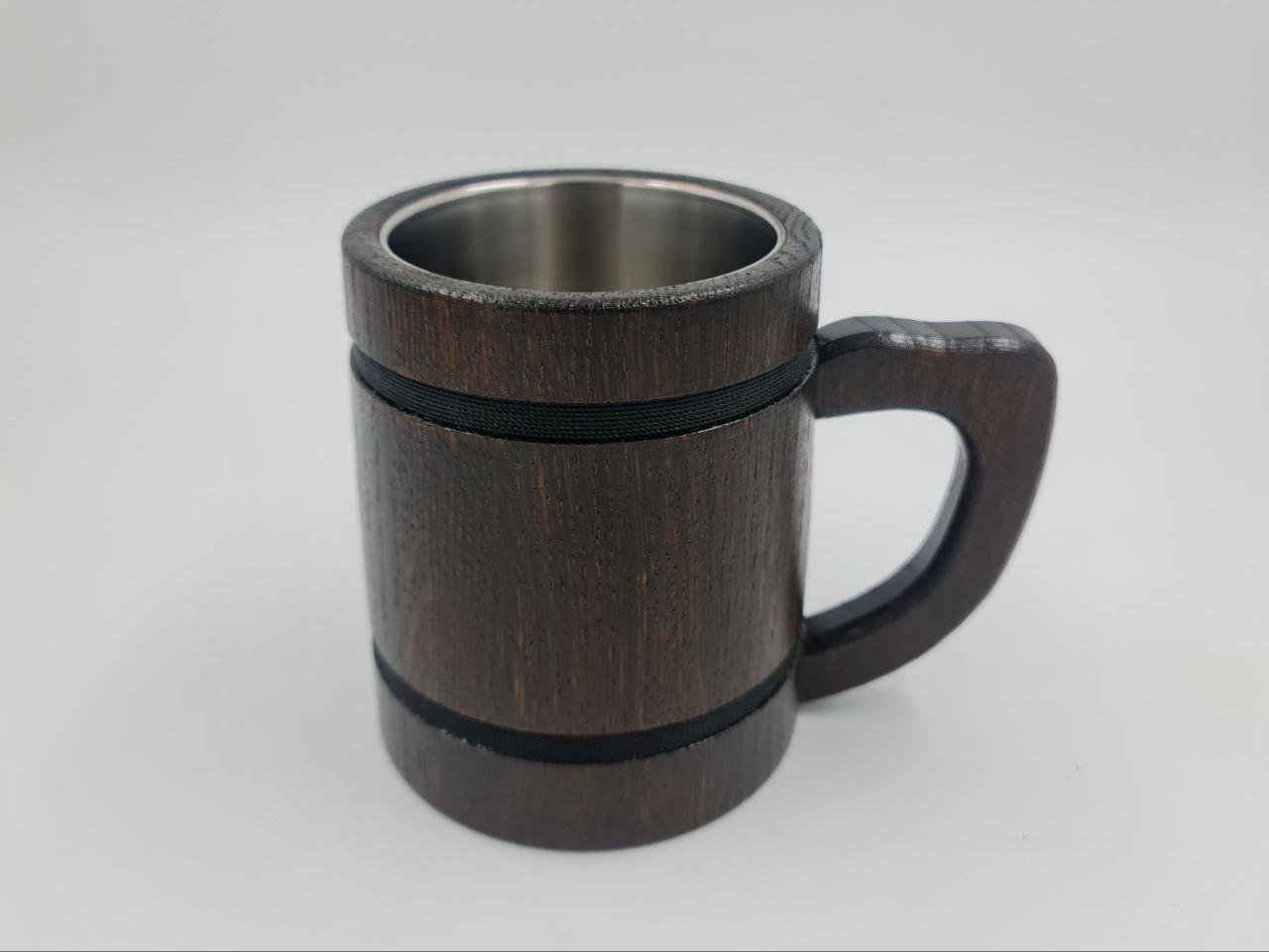 Бокал для пива з дерева ручної роботи 0,5 л Коричневий (28410188)