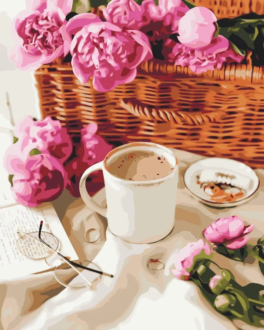 Картина по номерам Brushme Пионы в корзине 40x50 см (BSM-B38983)