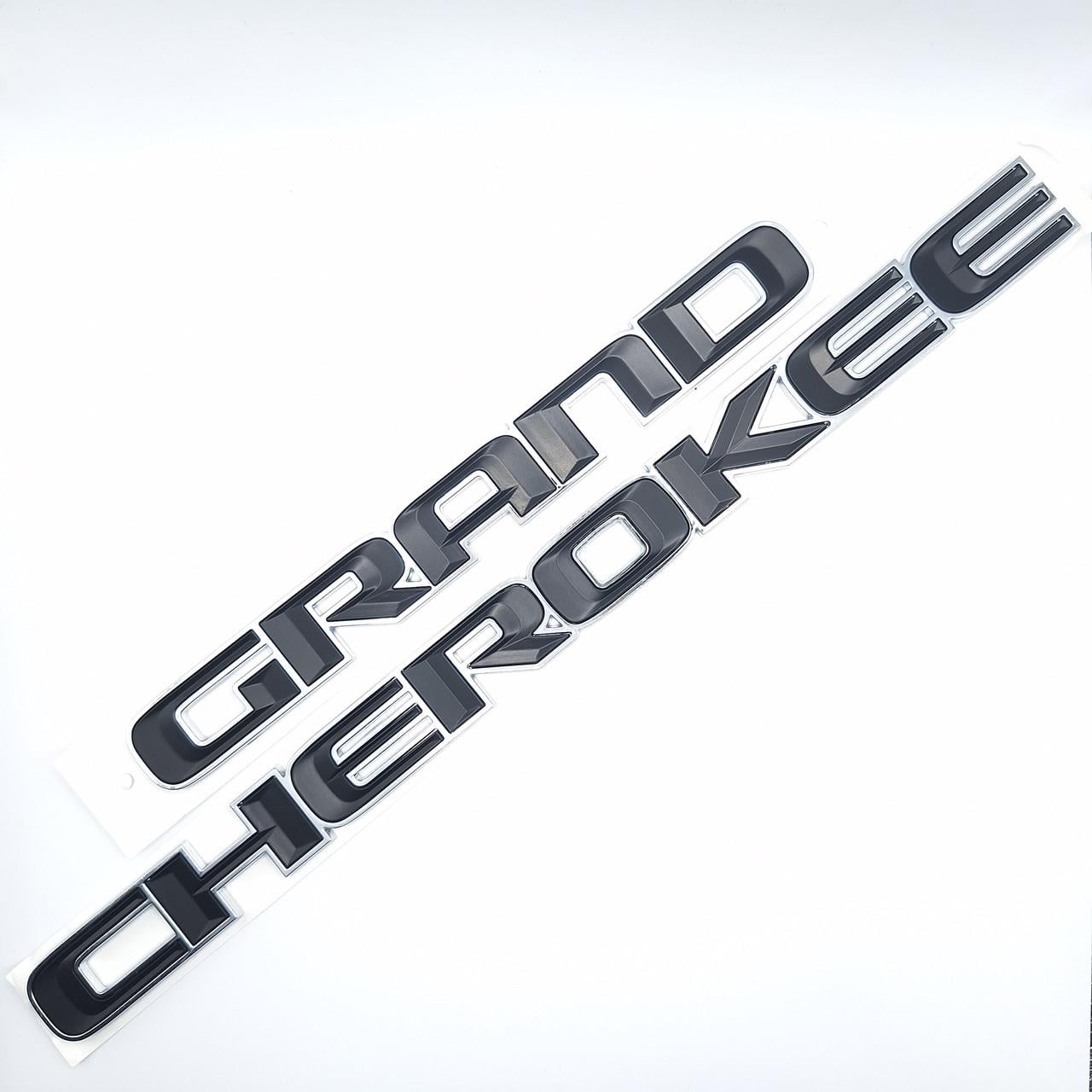Емблема напис Grand Cherokee Jeep Хром/Чорний матовий (2161185658)