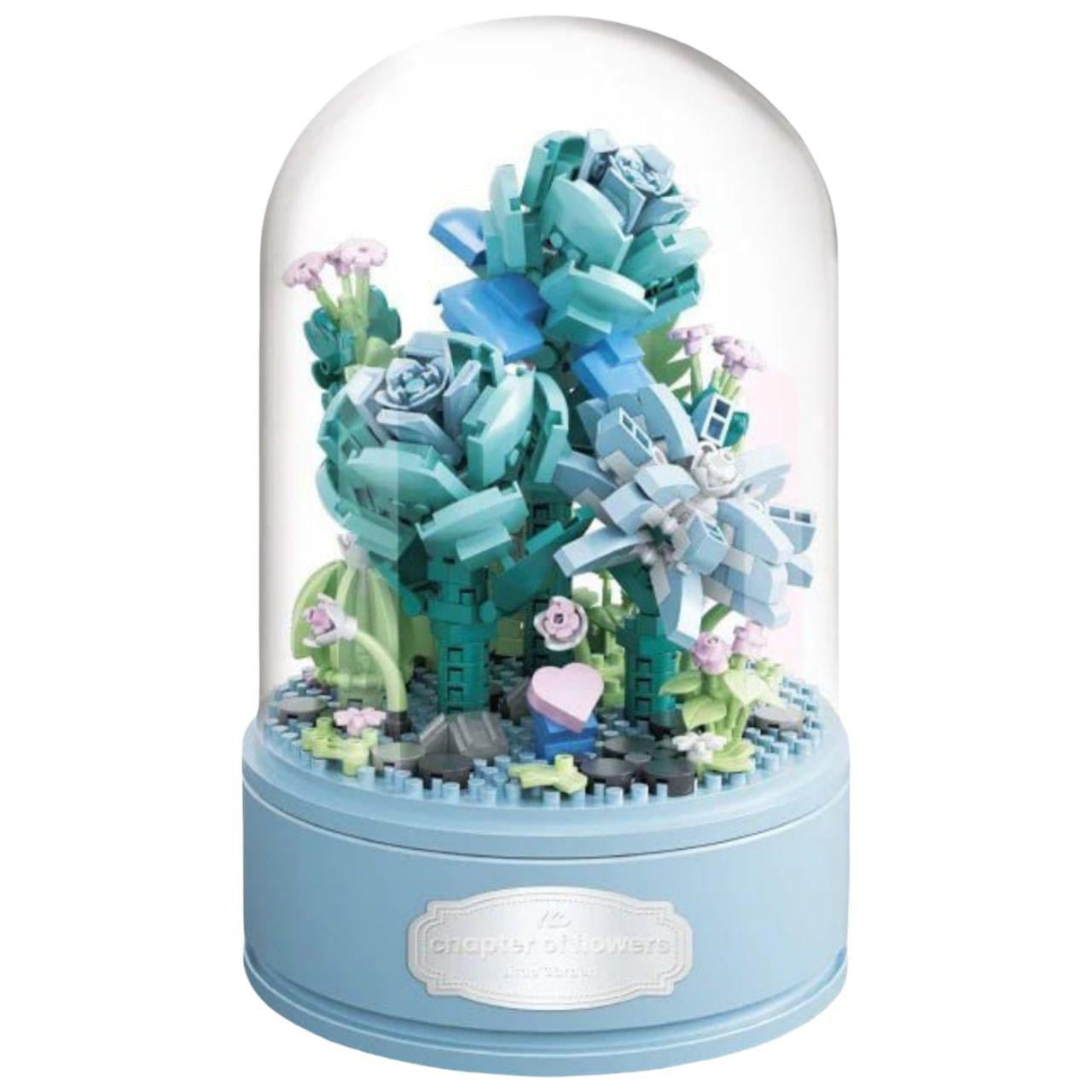 Конструктор музыкальный под куполом Голубые розы P1063 522 дет. 9,4х9,4х16 см Голубой (31993754)