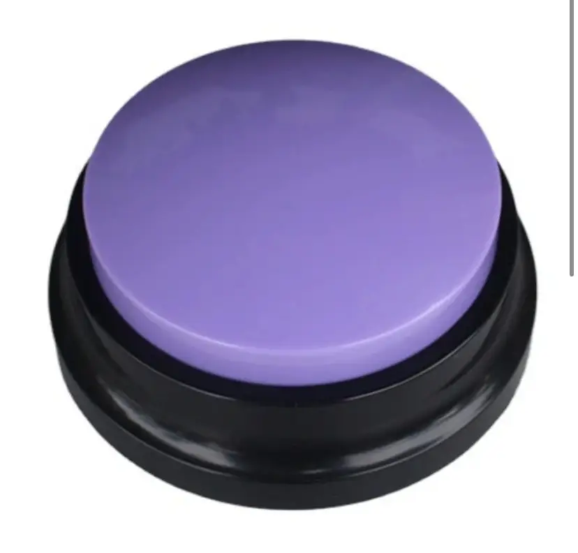 Звукова кнопка для собак та котів Pet Button з голосовою командою 9x4,5 см Фіолетовий (MK001046) - фото 1