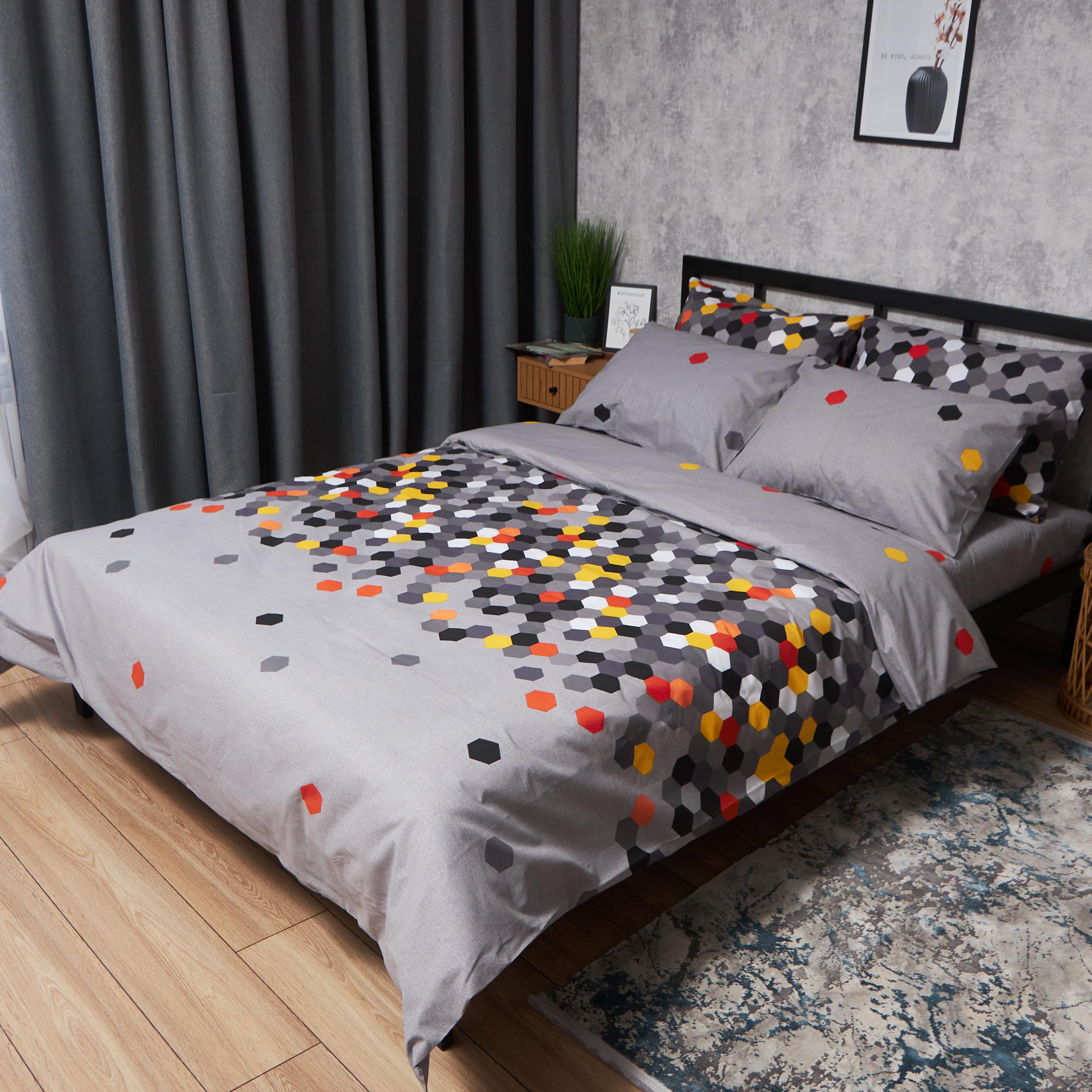 Комплект постельного белья Moon&Star Бязь Gold Люкс Urban Pixels наволочки 2 шт. king size 220x240 см (MS-820007177)