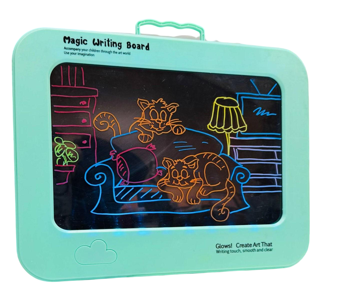Доска для рисования световая неоновая с трафаретами Зеленый (2634-2)