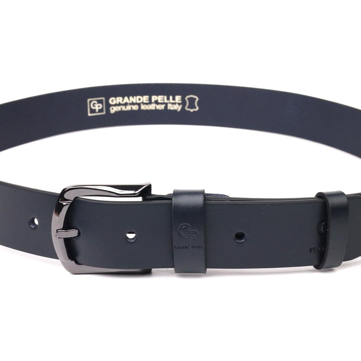 Ремінь чоловічий шкіряний Grande Pelle Leather Belt 21471 Синій - фото 2