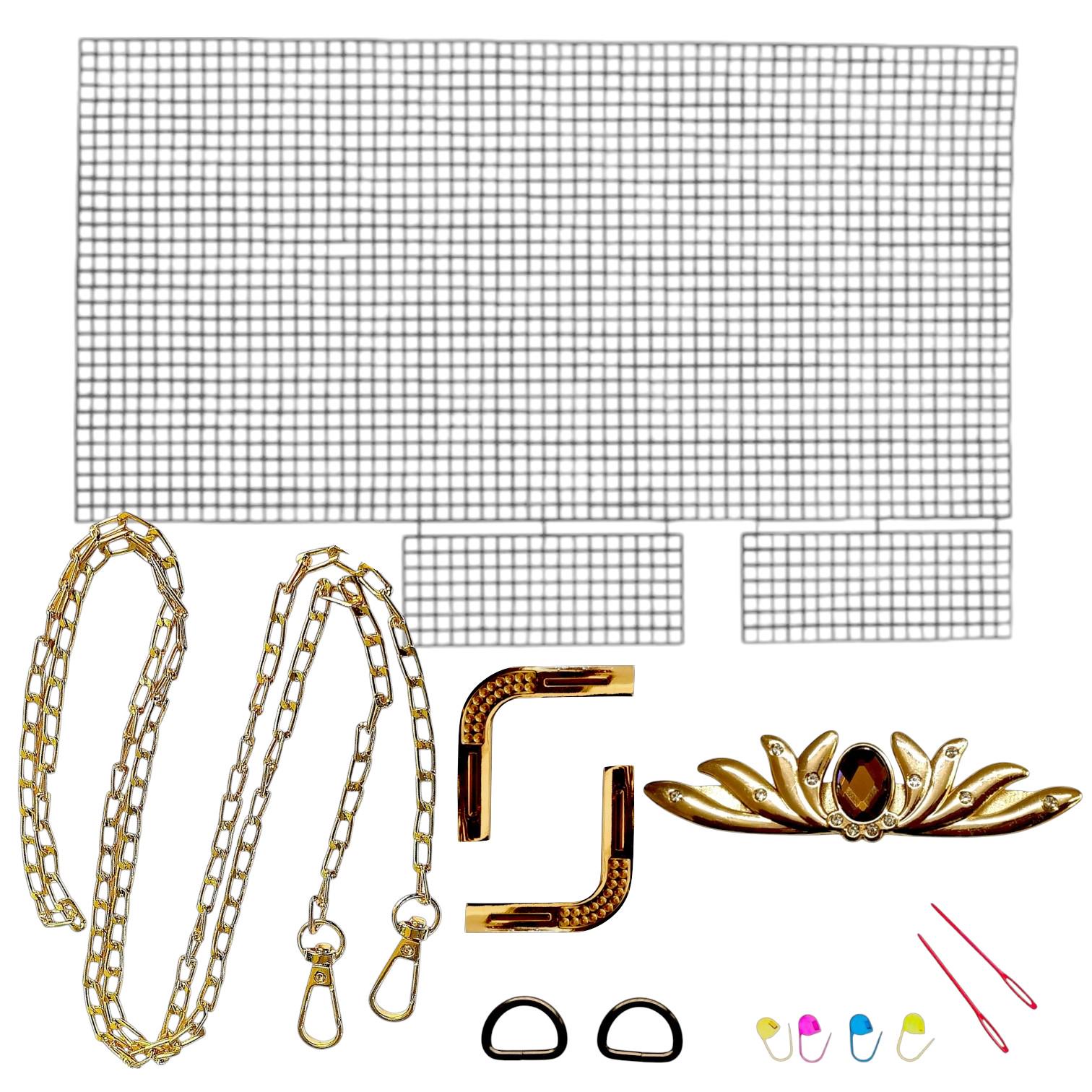 Набор для создания сумки из пластиковой канвы Золотая лилия (3311-4) Набор для создания сумки из пластиковой канвы Золотая лилия (3311-4)