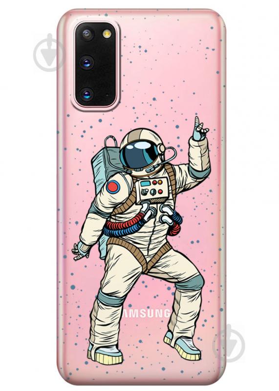 Прозрачный силиконовый чехол iSwag для Samsung Galaxy S20 Веселый космонавт (M1051)