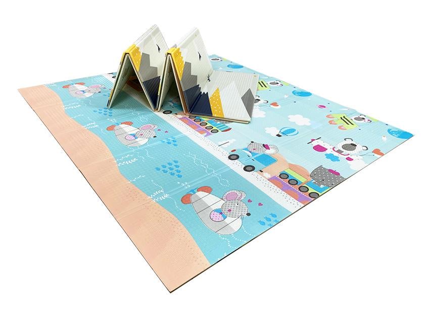 Розвиваючий килимкок дитячий двосторонній Повітряна куля Н7/Звірята Н8 складаний з сумкою 200х180х1 см (2633715649) - фото 4 Розвиваючий килимкок дитячий двосторонній Повітряна куля Н7/Звірята Н8 складаний з сумкою 200х180х1 см (2633715649) - фото 4