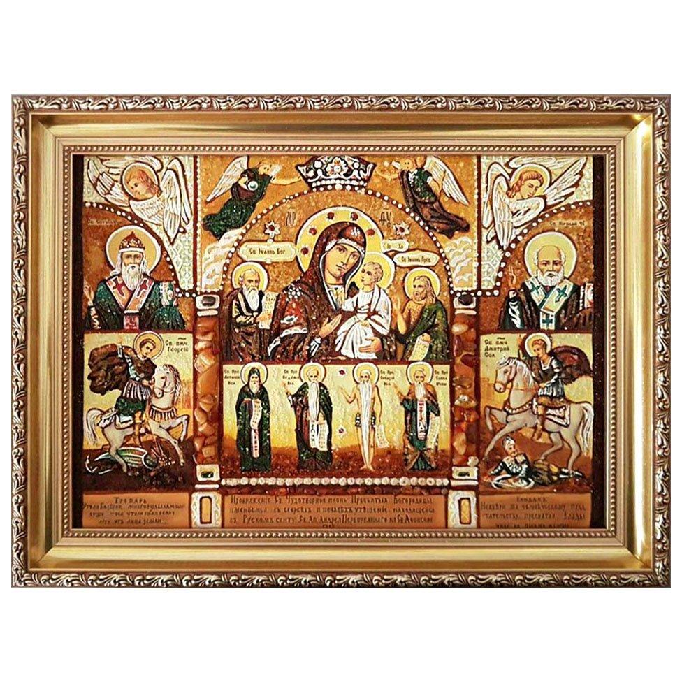 Икона В скорбях и печалях утешение янтарная 30х40 см (Б0026-30х40)