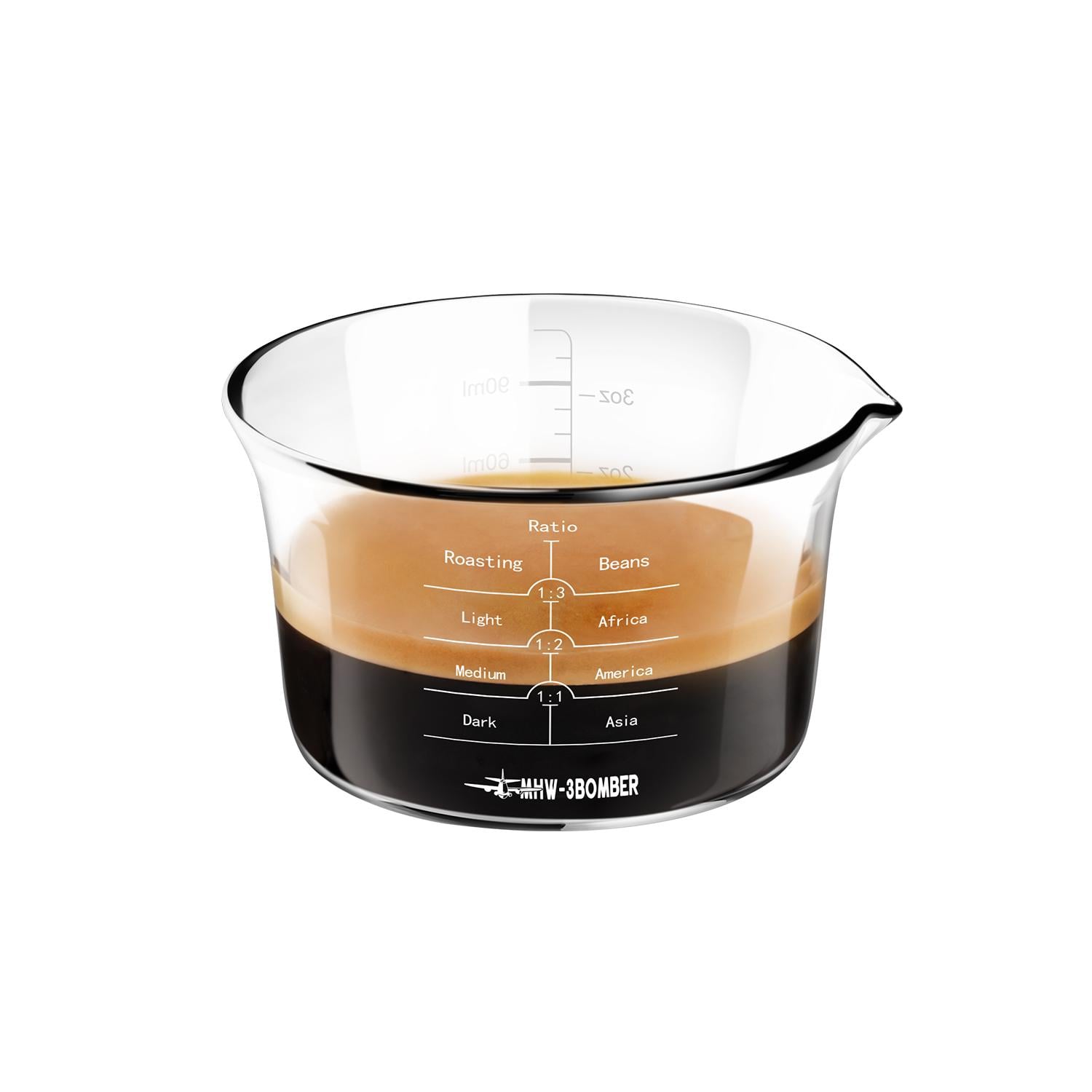 Мерная стеклянная емкость для эспрессо MHW-3BOMBER Glass Measuring Cup 120 мл Прозрачный (G5052-OS)