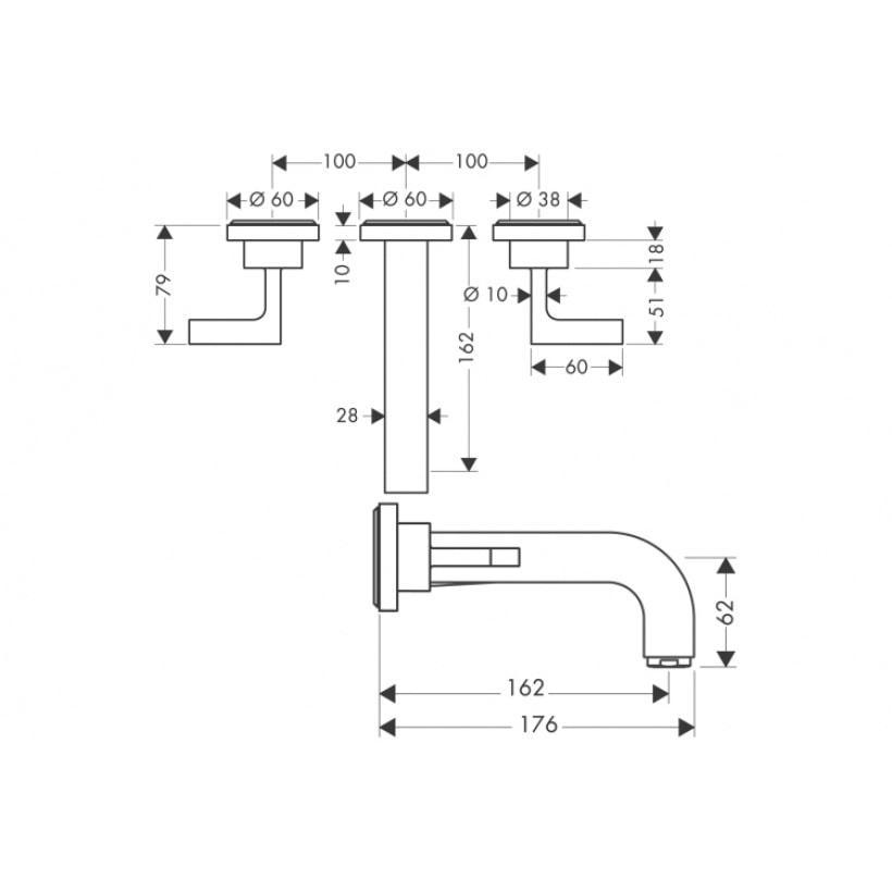 Смеситель для раковины Axor Citterio 39315140 Брошеная бронза (1797725580) - фото 2 Смеситель для раковины Axor Citterio 39315140 Брошеная бронза (1797725580) - фото 2