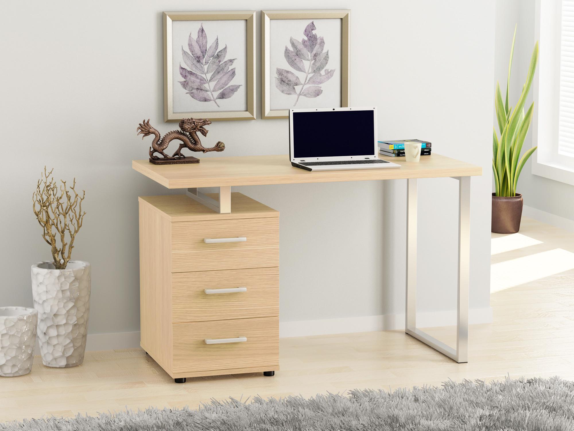 Письмовий стіл Loft design L-27 Дуб Борас/Сріблястий