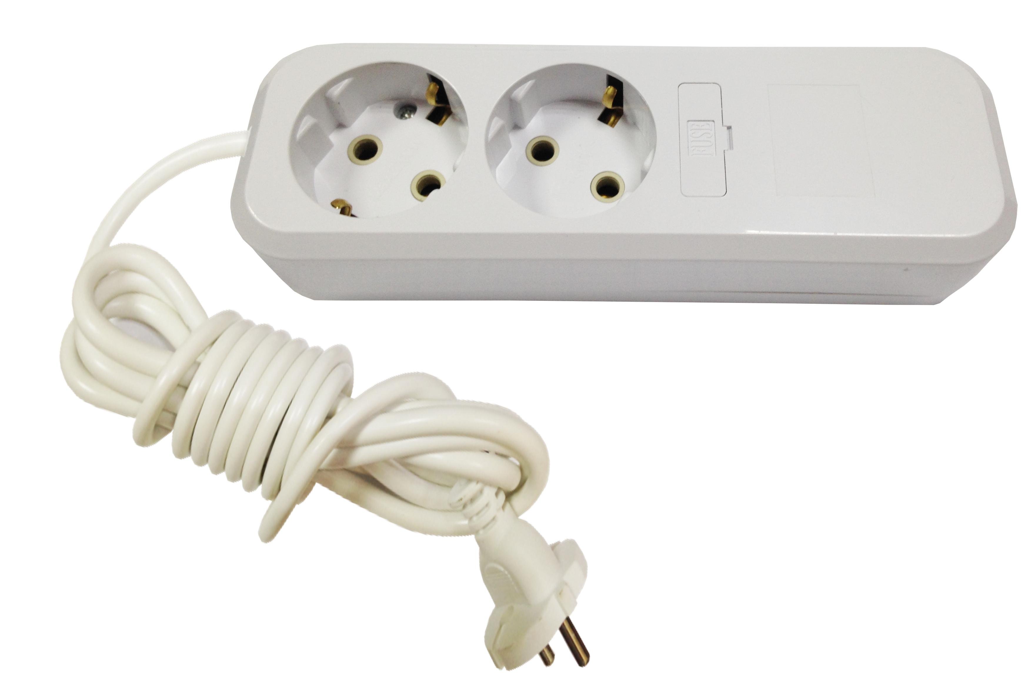 Подовжувач Lumano Modern 2 гнізда мідний провід з заземленням 5 м (18266) - фото 1