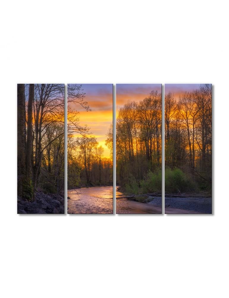 Картина модульная Северный лиственный лес 4 модуля 60x90 см