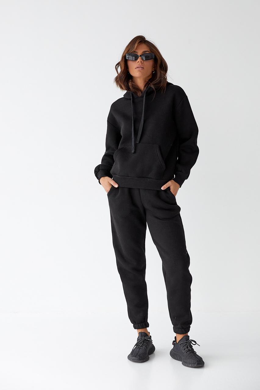 Костюм женский спортивный на флисе черный S/M Черный