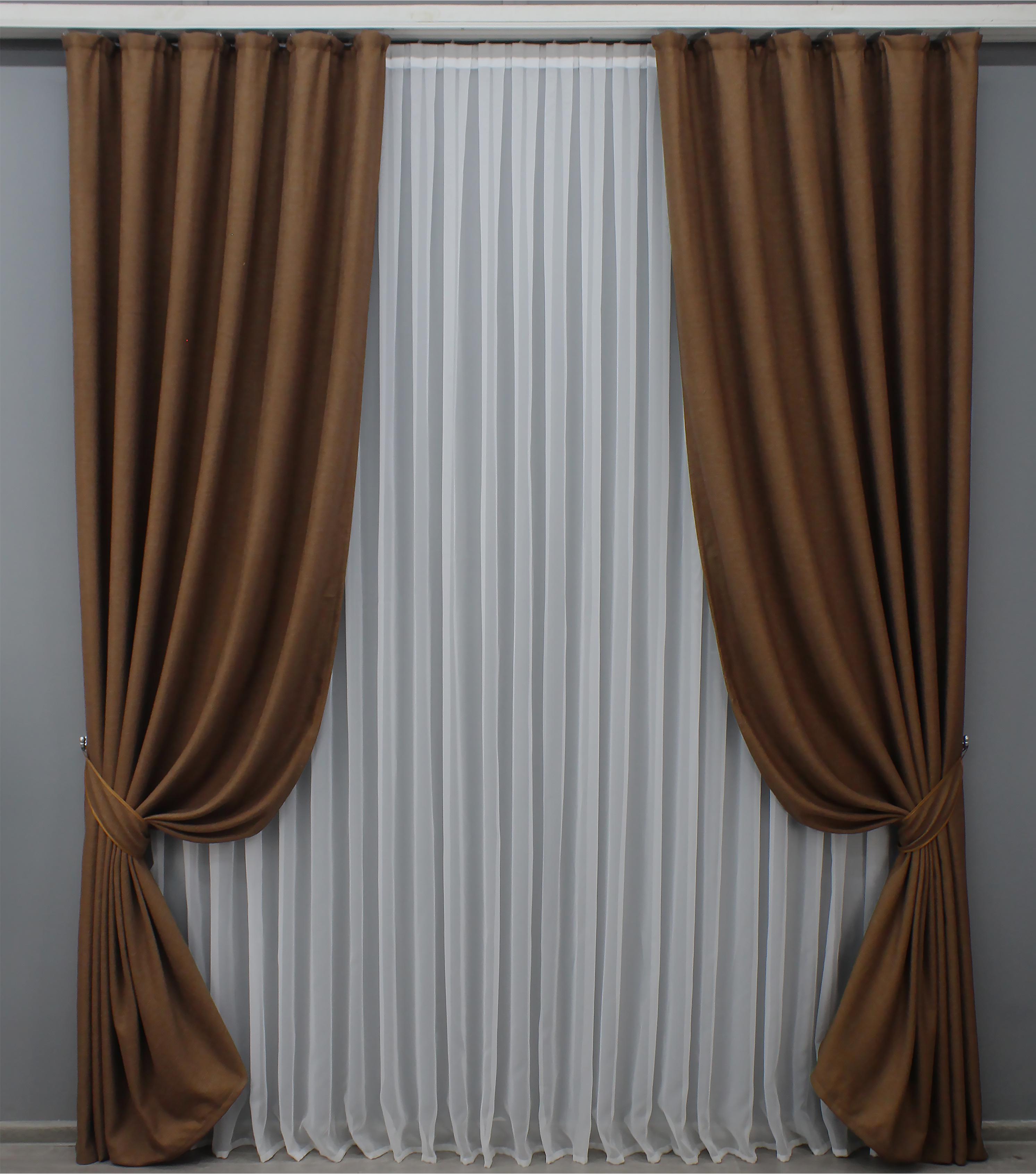 Комплект готових штор VR-Textil Льон рогожка №1422ш 150х270 см 2 шт. Світло-коричневий (33-0307) Комплект готових штор VR-Textil Льон рогожка №1422ш 150х270 см 2 шт. Світло-коричневий (33-0307)