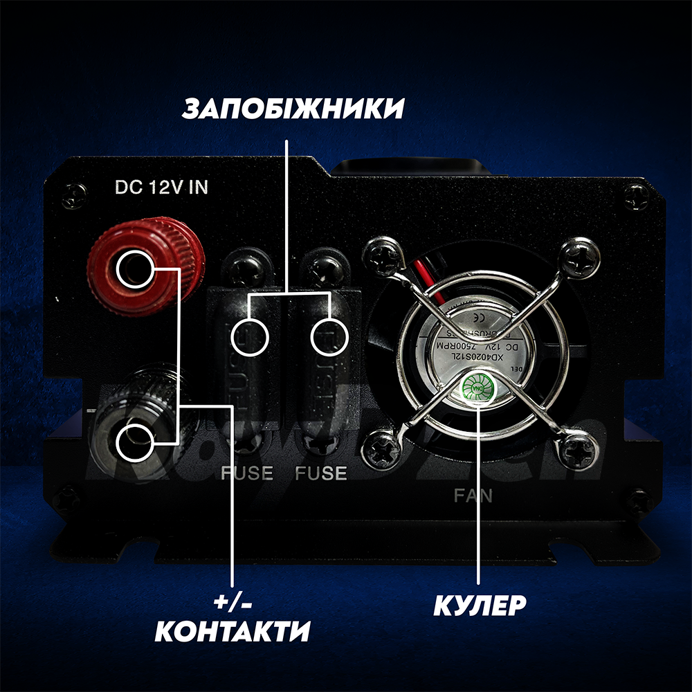 Перетворювач напруги Andowl QY-7011 з модифікованим синусом 1000 Ватт (885d5848) - фото 4