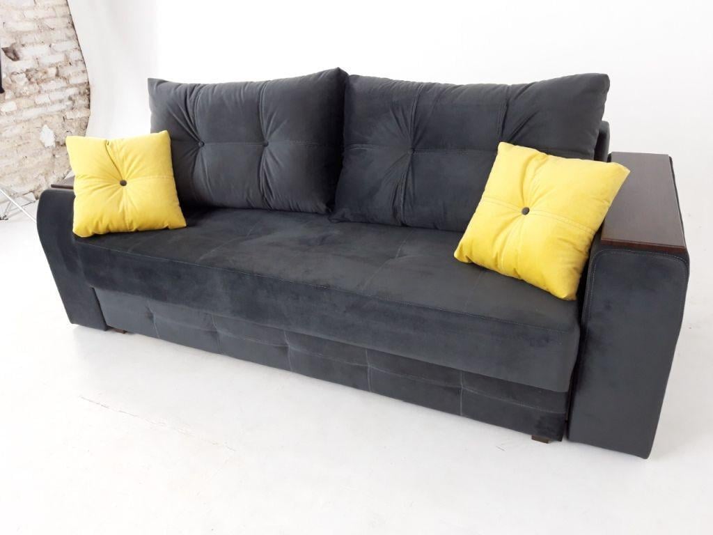 Диван раскладной ортопедеский Канада Вуди ЛДСП/дерево/ткань Темно-серый Диван раскладной ортопедеский Канада Вуди ЛДСП/дерево/ткань Темно-серый