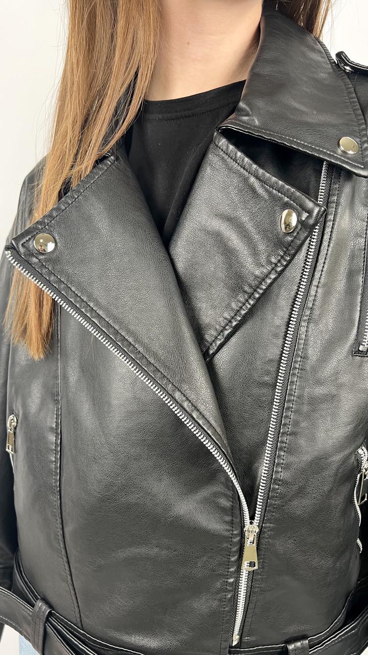 Куртка-косуха жіноча демісезон L Чорний (#2440-03) - фото 4 Куртка-косуха жіноча демісезон L Чорний (#2440-03) - фото 4