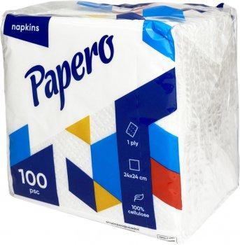 Серветки Papero одношарові 24х24 см 100 шт. (NS031) Серветки Papero одношарові 24х24 см 100 шт. (NS031)