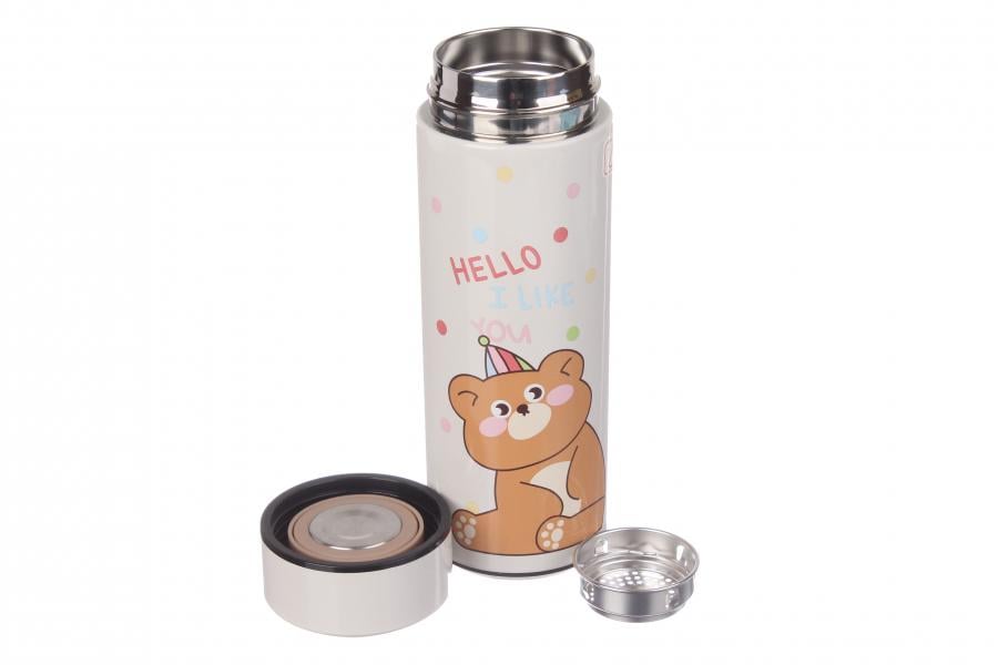 Термос с сеточкой Мишка 330 мл Бежевый (61-5846) - фото 2 Термос с сеточкой Мишка 330 мл Бежевый (61-5846) - фото 2