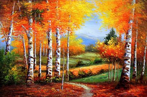 Алмазная мозаика Берёзовая роща 30x40 см без рамки 40x8x5 см (H8874)