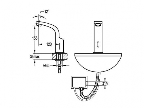 Смыв электронный Aqua-World Serena для умывальника сенсор с инфракрасным датчиком (СМ40Сн.17с) - фото 2 Смыв электронный Aqua-World Serena для умывальника сенсор с инфракрасным датчиком (СМ40Сн.17с) - фото 2