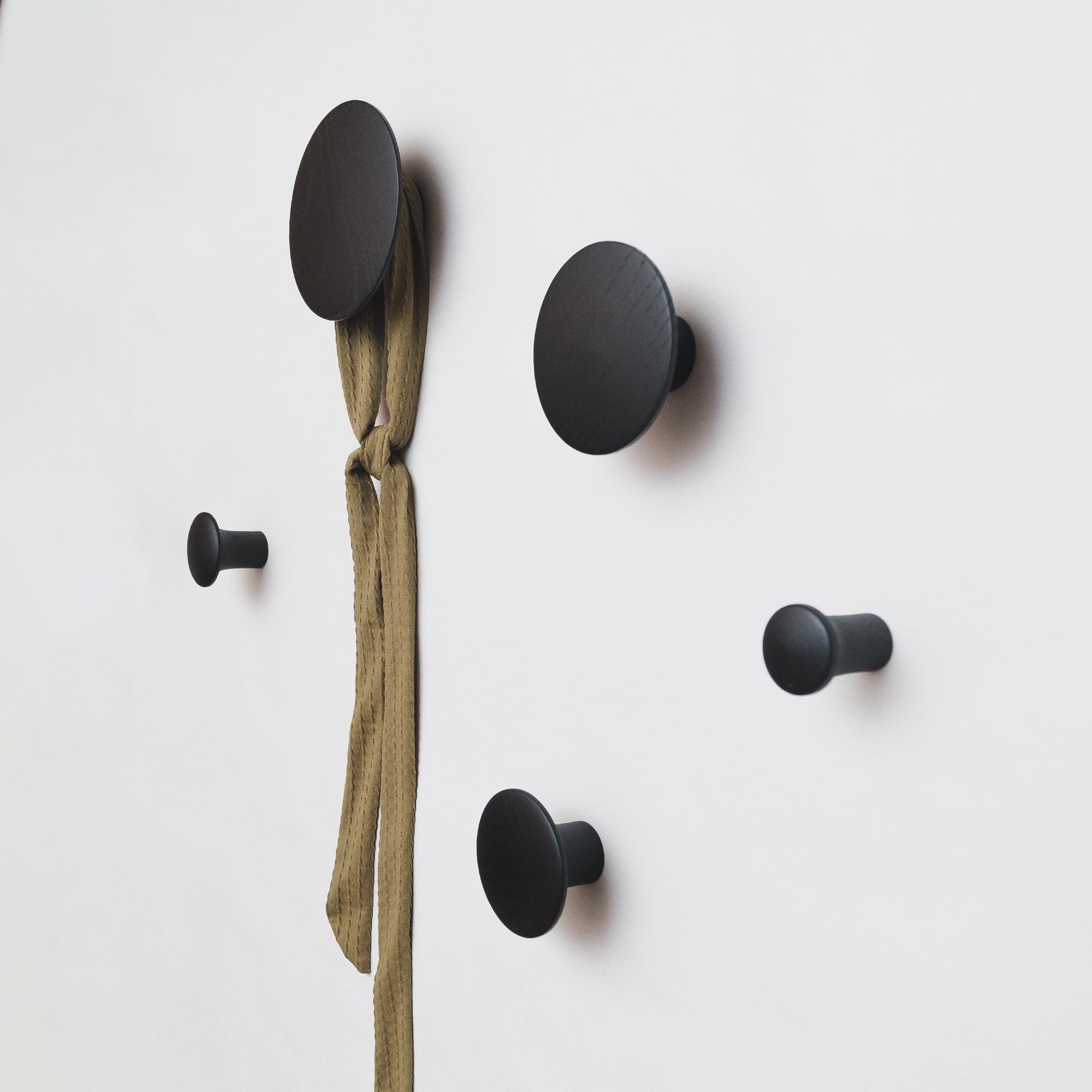 Набор деревянных крючков для одежды ø 35-120 мм 5 шт. Черный (50123) - фото 6