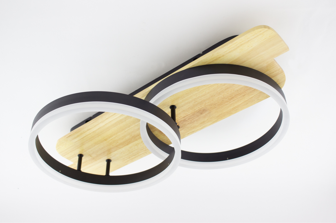 Люстра светодиодная ESLLSE WOODY 80W/2R/APP/600x420x135/220V/IP20 Black/White/Wood (27712886)