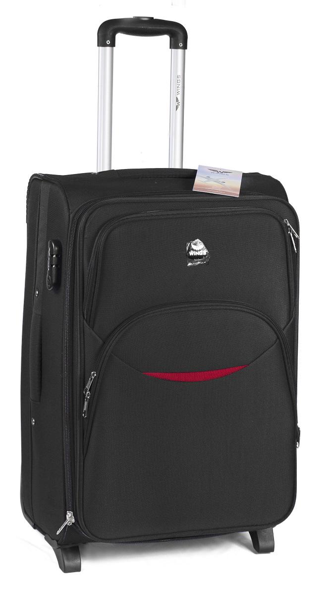 Валіза тканинна Wings 1708 середня з усмішкою 2 колеса Чорний (Vt00074)