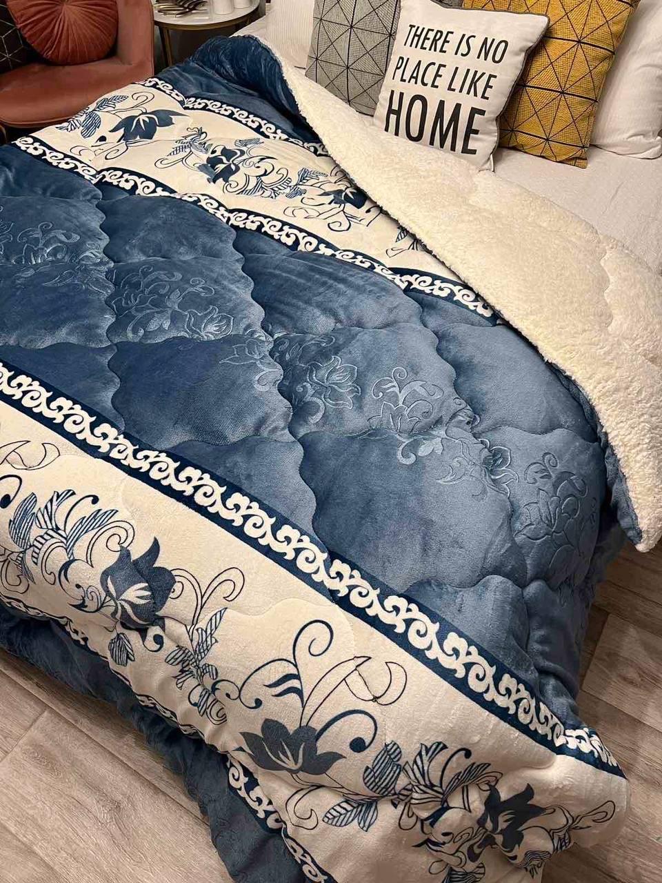 Одеяло с декоративной овчиной Евро 195х215 (Д-al-vel-kov-001)