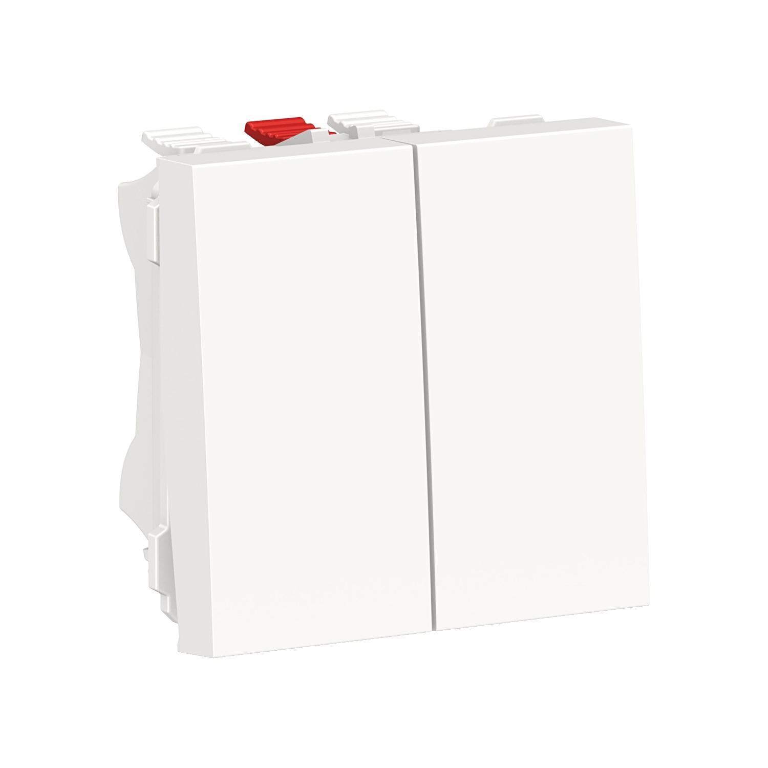 Переключатель двухклавишный Schneider Electric Unica New 2 модуля Белый (NU321318) Переключатель двухклавишный Schneider Electric Unica New 2 модуля Белый (NU321318)