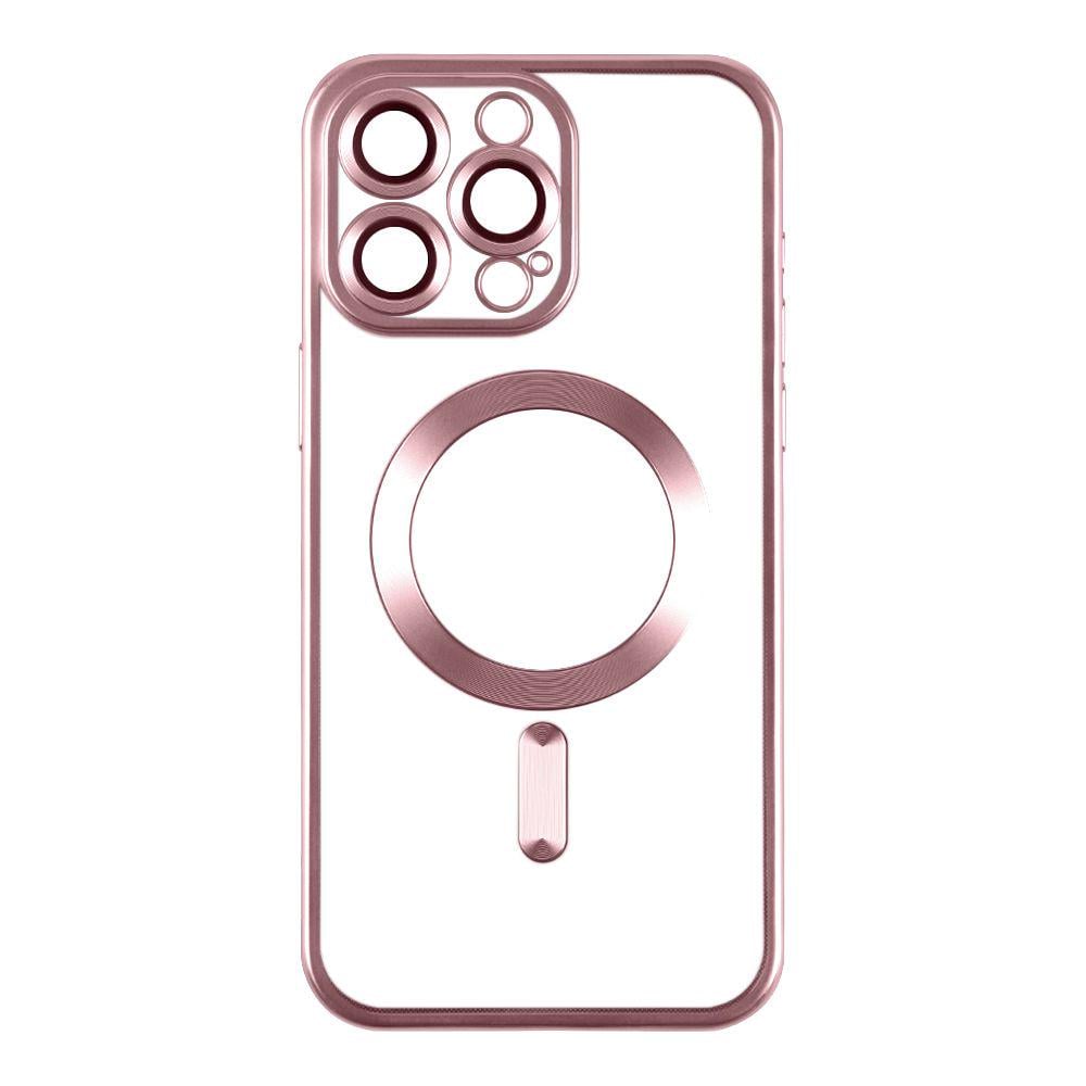 Чехол TPU Metallic Full Camera with Magsafe для Iphone 15 Pro MAX ROSE