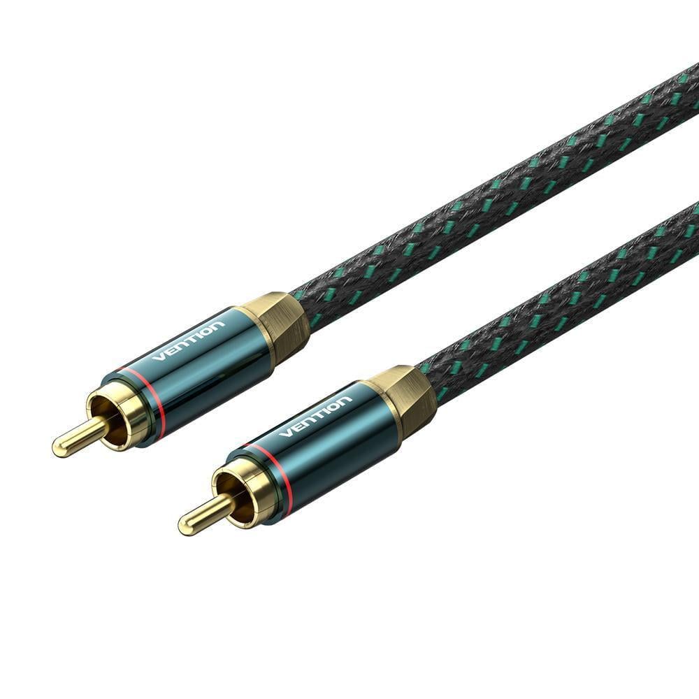 АудіоКабель Vention коаксіальний RCA-RCA посріблена OFC мідь позолочені роз'єми 75 Ом 10 м Зелений (BCTGL)