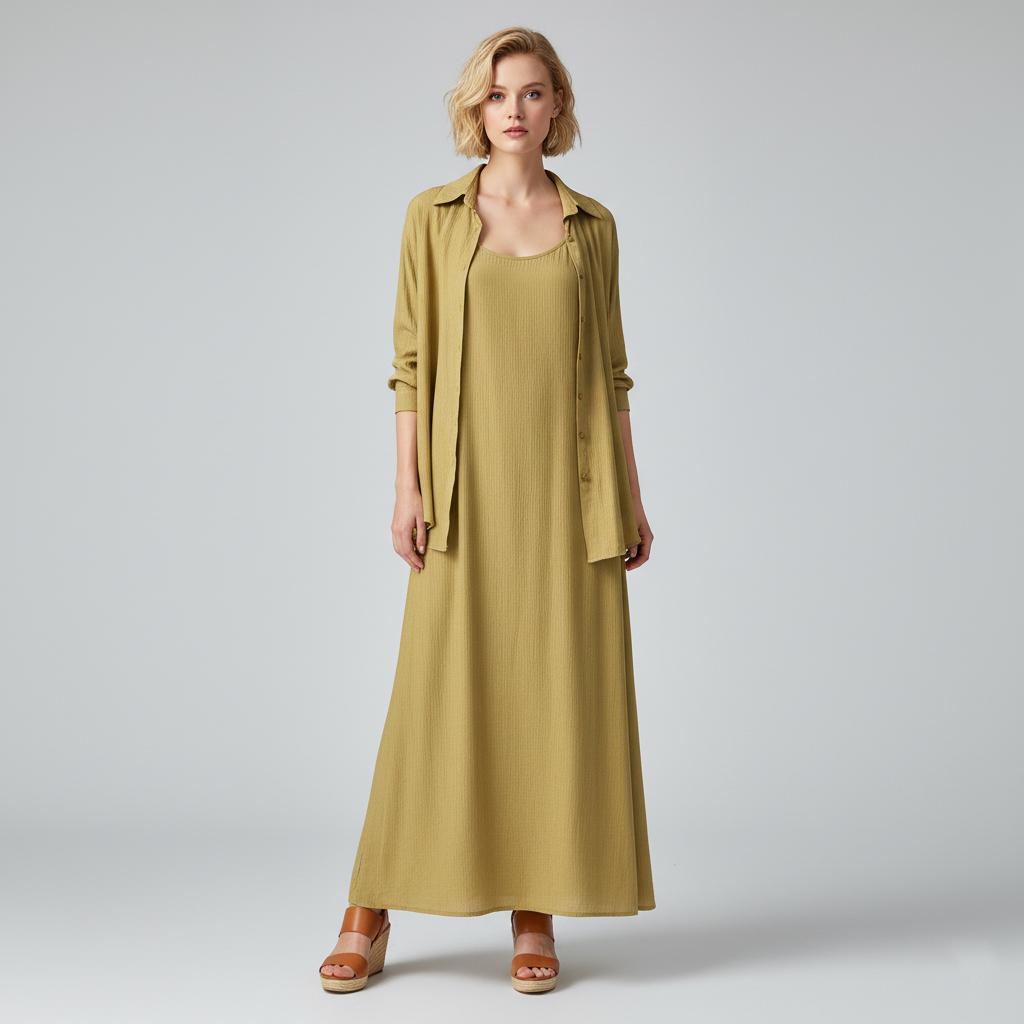 Костюм-двойка женский летнее платье и рубашка L (GF-15) - фото 4