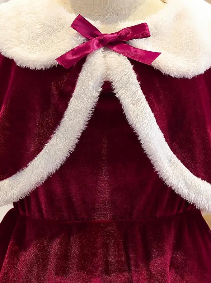 Сукня оксамитова для дівчинки 5 років Різдвяна з білим хутром Бордовий (2819917414) - фото 5 Сукня оксамитова для дівчинки 5 років Різдвяна з білим хутром Бордовий (2819917414) - фото 5