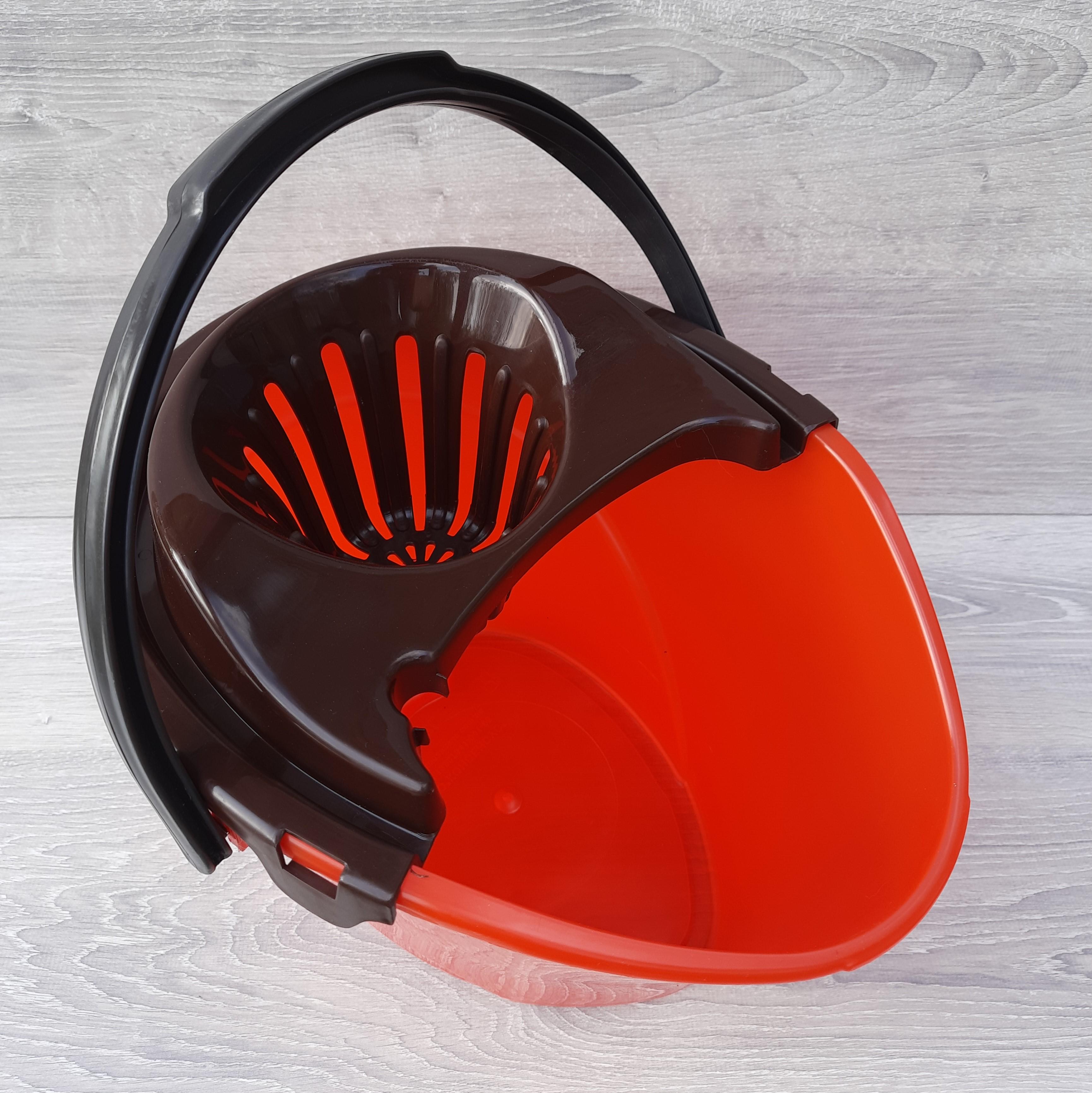 Ведро для уборки с отжимом для швабры 12 л Красный