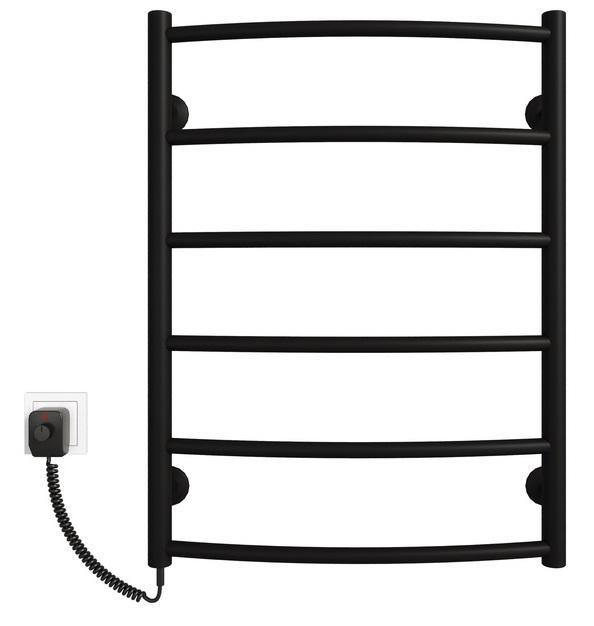 Полотенцесушитель электрический Paladii Стандарт 600х500х6L терморегулятор ТР01 Черный (РБЧе096РLЧМ) - фото 2
