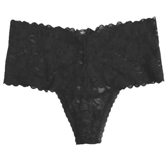 Трусики стринги Victoria's Secret Lace-up Thong Panty Black M Черный (24614173)