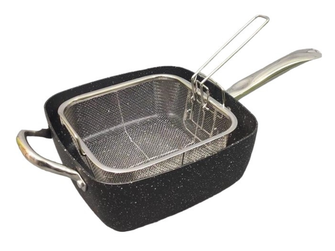 Сковорода глубокая Benson BN-355 сотейник/пароварка/фритюрница с крышкой с антипригарным покрытием 24 см (UNQQ-005)