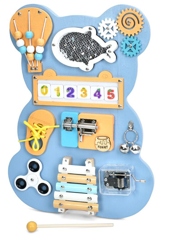 Игрушка деревянная HOME Бизиборд медведь (MD 1525)
