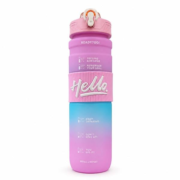 Бутылка для воды Hello 1000 мл Розовый (ЦБ-00042115) Бутылка для воды Hello 1000 мл Розовый (ЦБ-00042115)
