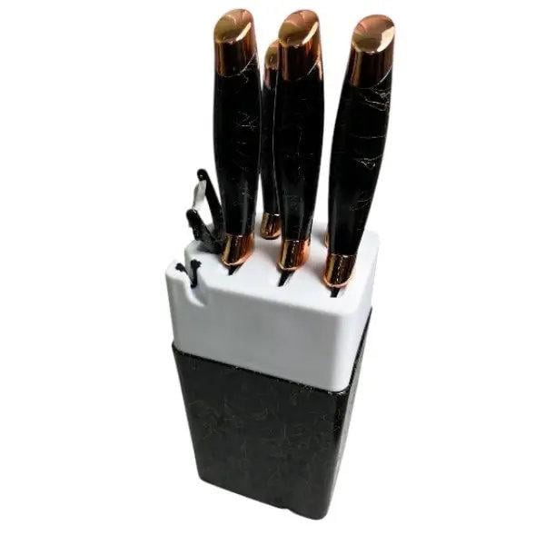 Набір ножів Evdrtverh із нержавіючої сталі з овочечисткою та підставкою 5 шт. (32407159)