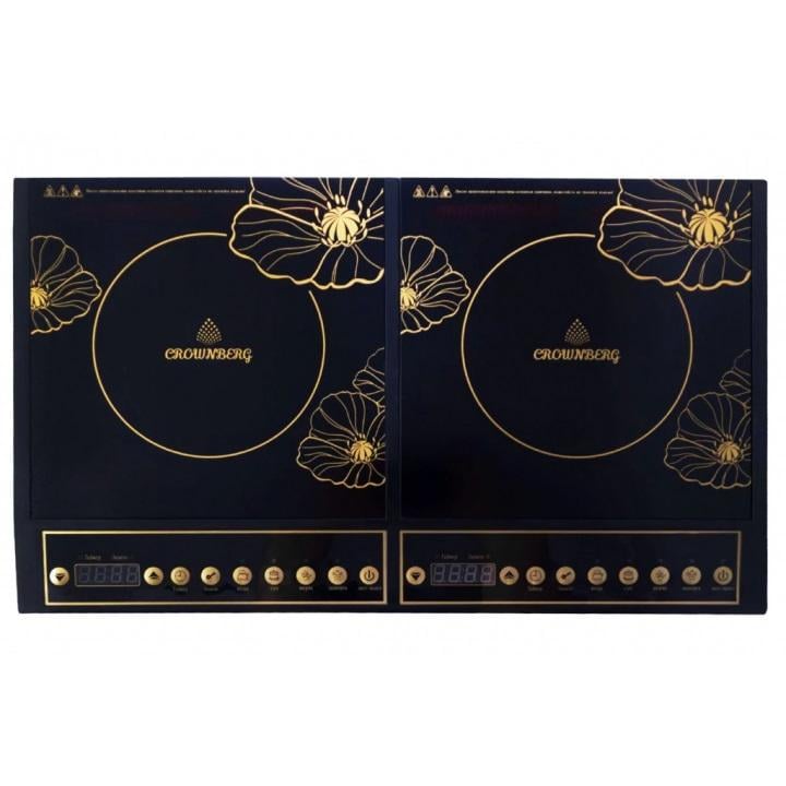 Плита индукционная Настольная Crownberg CB-1328 2 конфорки 2000 Вт + 2000 Вт (351838)