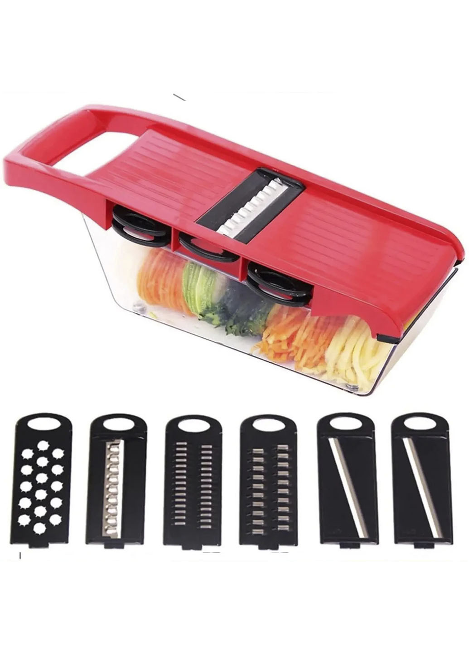 Овощерезка ручная Mandoline Slicer на 1,5 л 6в1 Красный (2763017295)