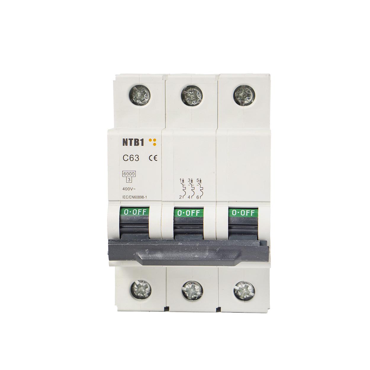 Автоматичний вимикач TESLA NTB1 C63 3-полюсний (103) - фото 4