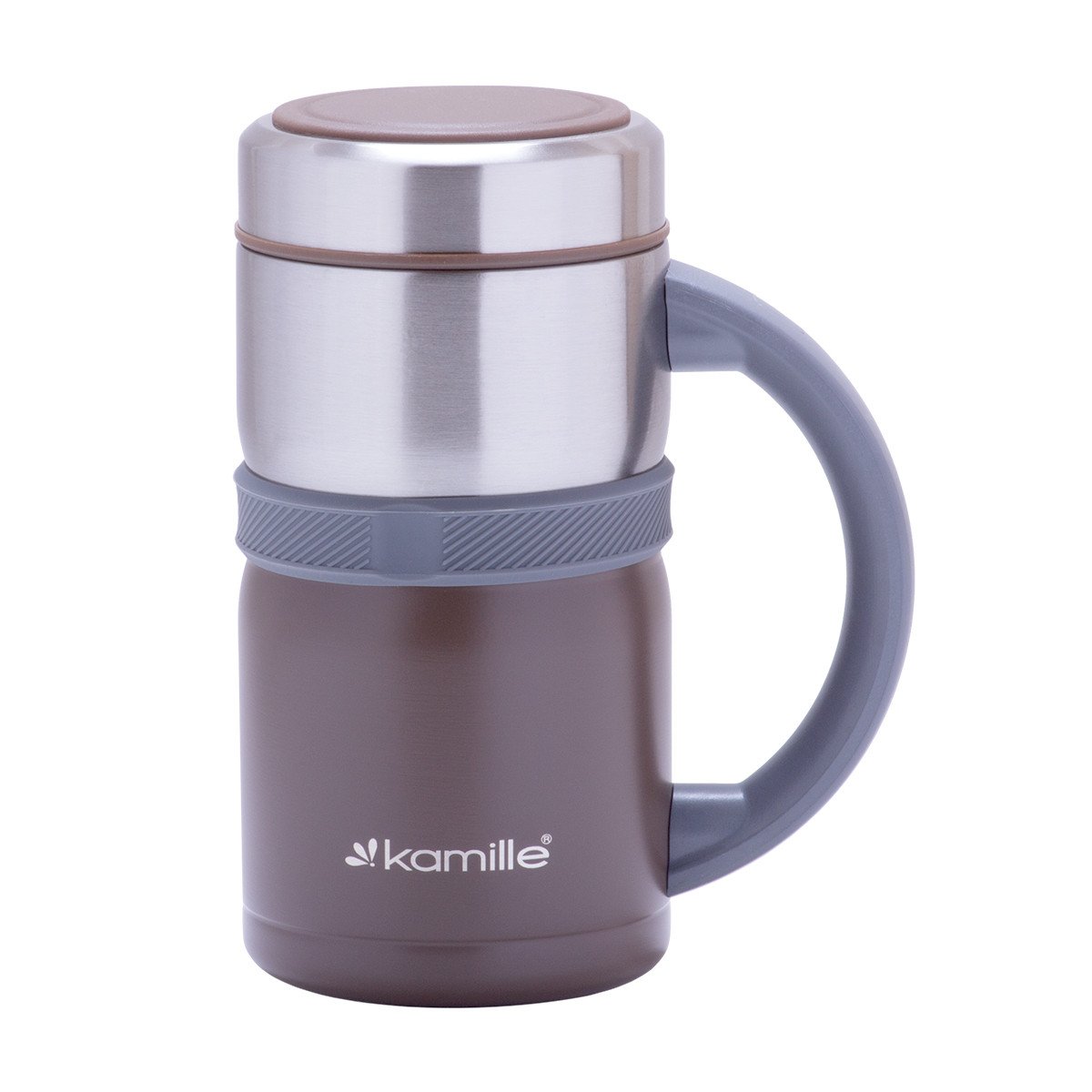 Термокружка Kamille 500 мл из нержавеющей стали Коричневый KM-2018KR